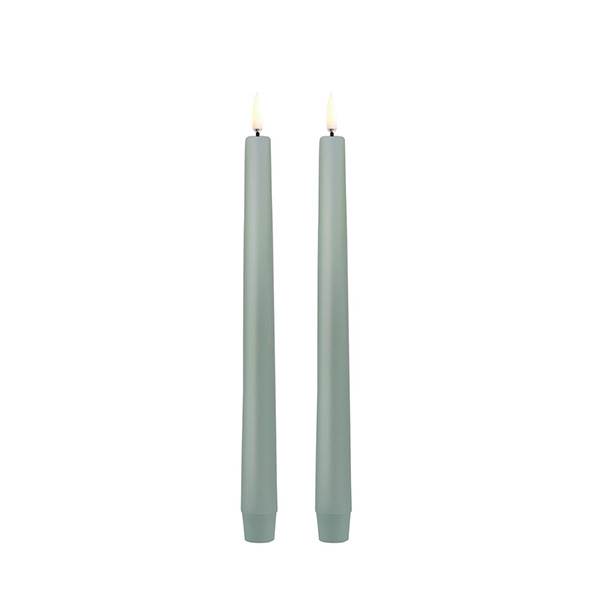 Uyuni Lighting Led Taper Kronelys  H25 Cm  Smooth    Pak Dusty Green Dusty Green : Erling Christensen Møbler