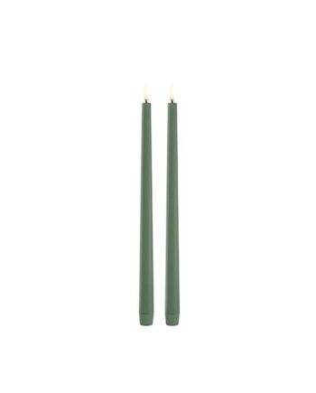Uyuni Lighting Led Taper Kronelys  H32 Cm  Smooth    Pak Olive Green Olive Green : Erling Christensen Møbler