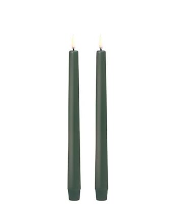 Uyuni Lighting Led Taper Kronelys  H25 Cm  Smooth    Pak Olive Green Olive Green : Erling Christensen Møbler