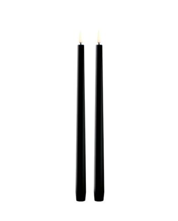 Uyuni Lighting Led Taper Kronelys  H32 Cm  Smooth    Pak Plain Black Plain Black : Erling Christensen Møbler