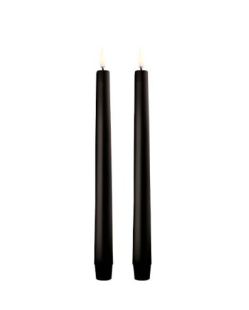 Uyuni Lighting Led Taper Kronelys  H25 Cm  Smooth    Pak Plain Black Plain Black : Erling Christensen Møbler