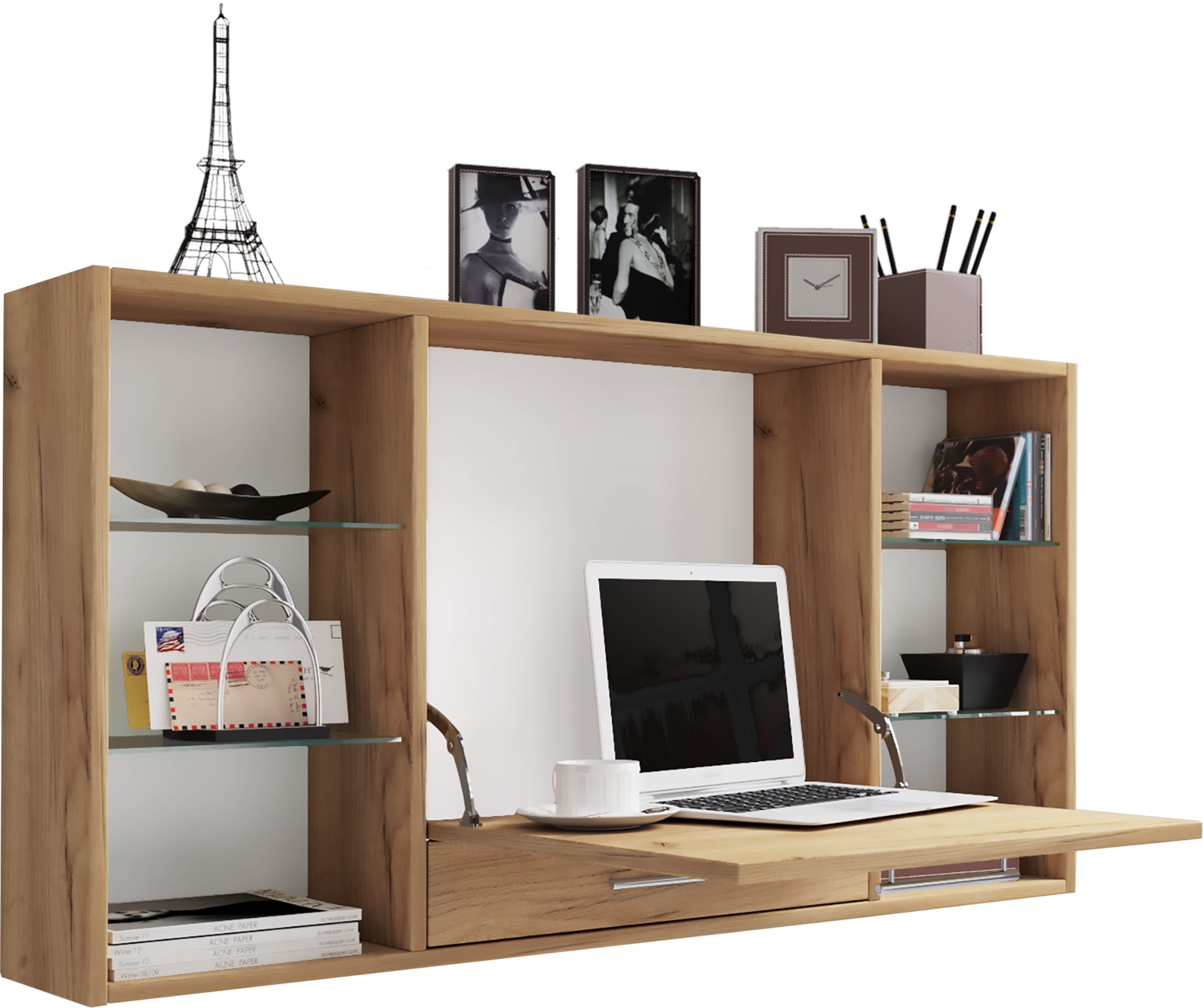 Væg Skrivebord  115   20 Cm  Brun