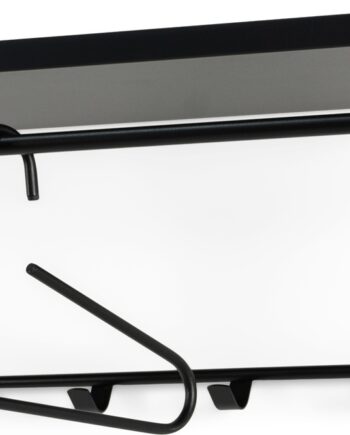 Væghængt Knagerække Og Hattehylde Spinder Design Rex  Sort Stål   Melamin  H28ã B70ã D29 Cm