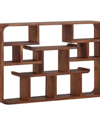 Væghylde   Massiv Sheeshamtræ  80x55x15 Cm  Mørkebrun
