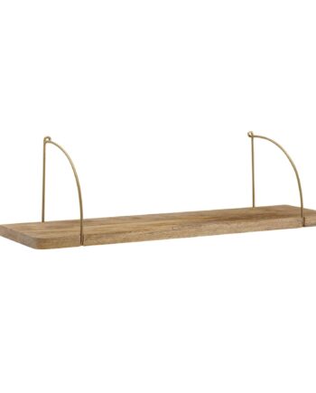 Væghylde   Massivt Træ   Metal  60x25x22 Cm  Industrielt Look  Naturfarvet
