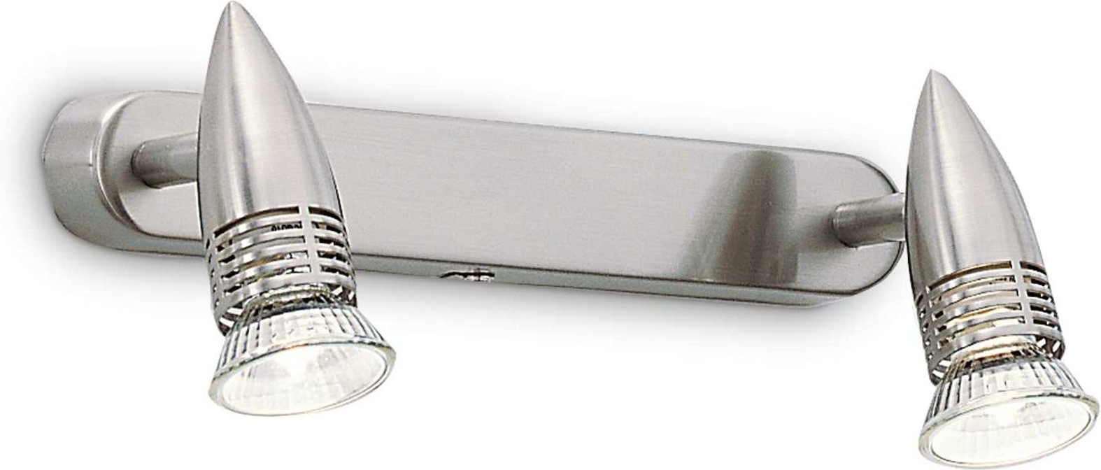 Væglampe Ideal Lux Alfa Nikkelfinish   Justerbar Metallampe Med 2xgu10 5w  480 Lm  3000k  H11ã B11ã L29 Cm
