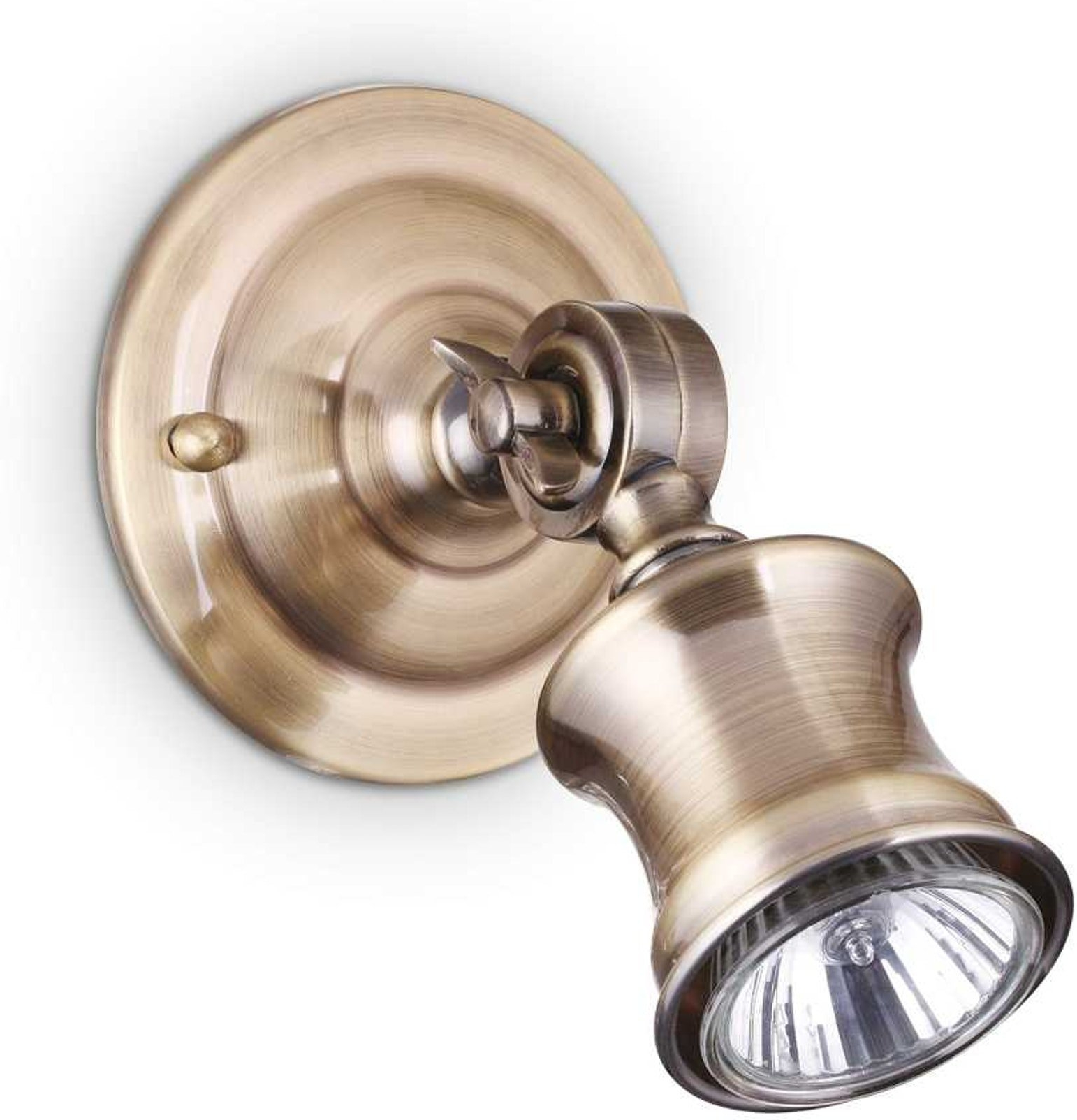 Væglampe Ideal Lux Barber   Brændt Metal   Justerbar Vægbelysning  Antik Messing Eller Nikkel  H16ã B13 5ã D10 Cm