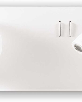 Væglampe Ideal Lux Book Med Satin Glasdiffuser Fleksibel Led-arm Og Usb-stik Hvid