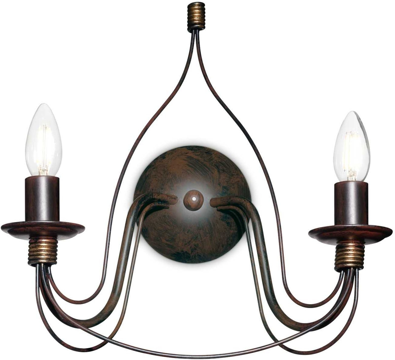 Væglampe Ideal Lux Corte Rustfarvet Metal Med To E14-fatninger Ip20