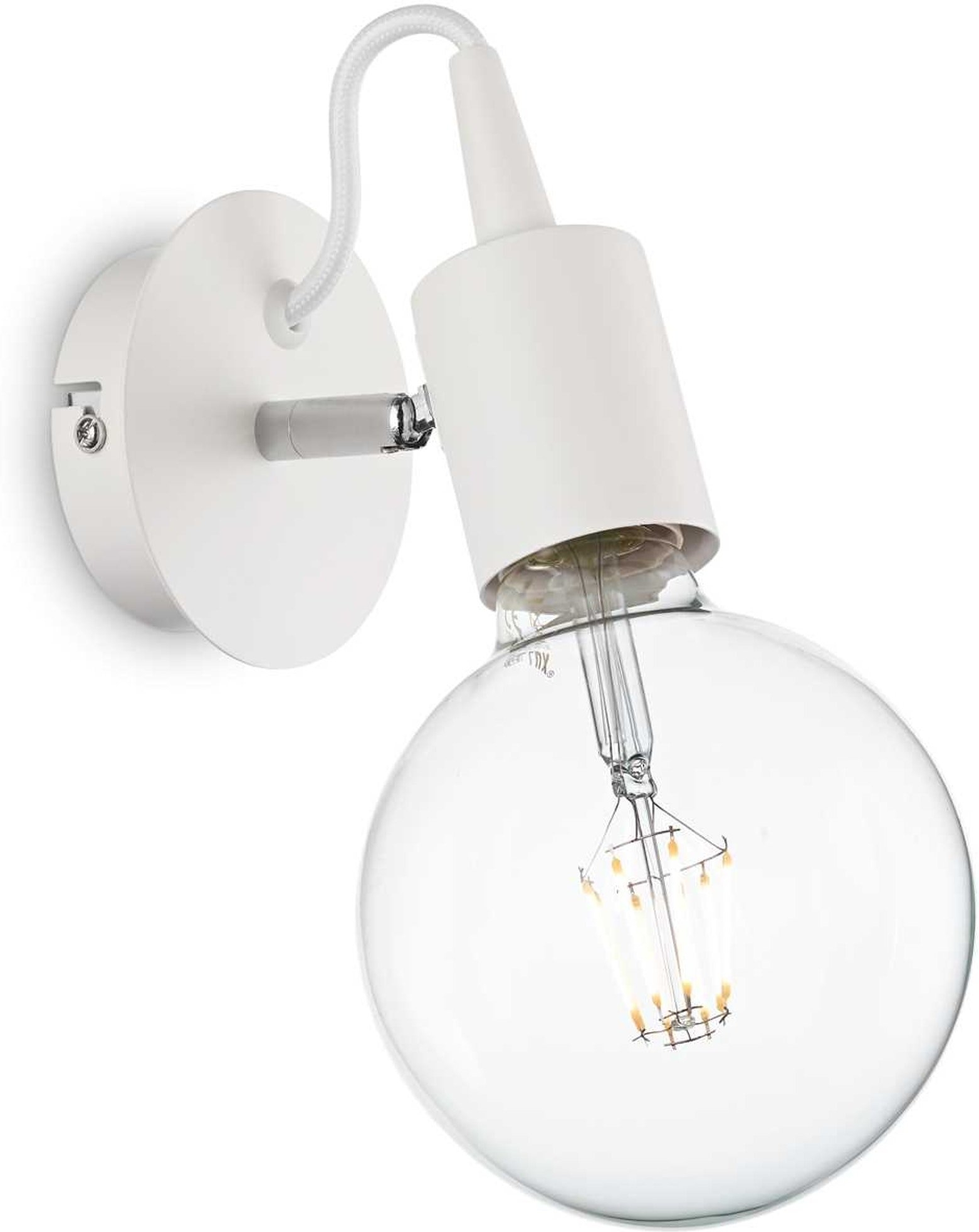 Væglampe Ideal Lux Edison   Hvid Indendørs Belysning Med Justerbar Diffuser E27