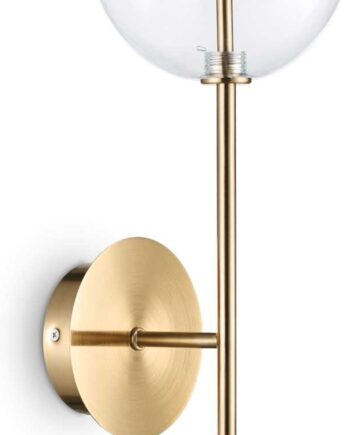 Væglampe Ideal Lux Equinoxe Messing Med Glas H30   B13   L18 Cm