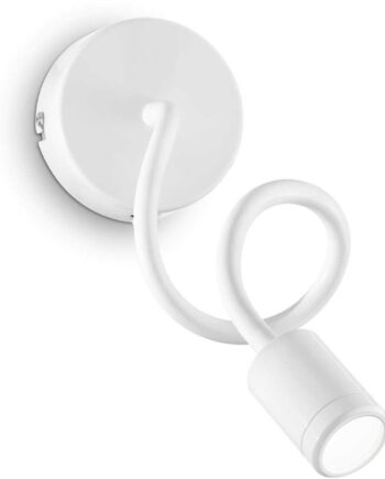 Væglampe Ideal Lux Focus Led-læselampe Mat Hvid ø100 Justérbar Arm 210 Lm