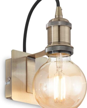 Væglampe Ideal Lux Frida Antik Messing Brændt Metal   Klassisk Indendørs Belysning E27 60w