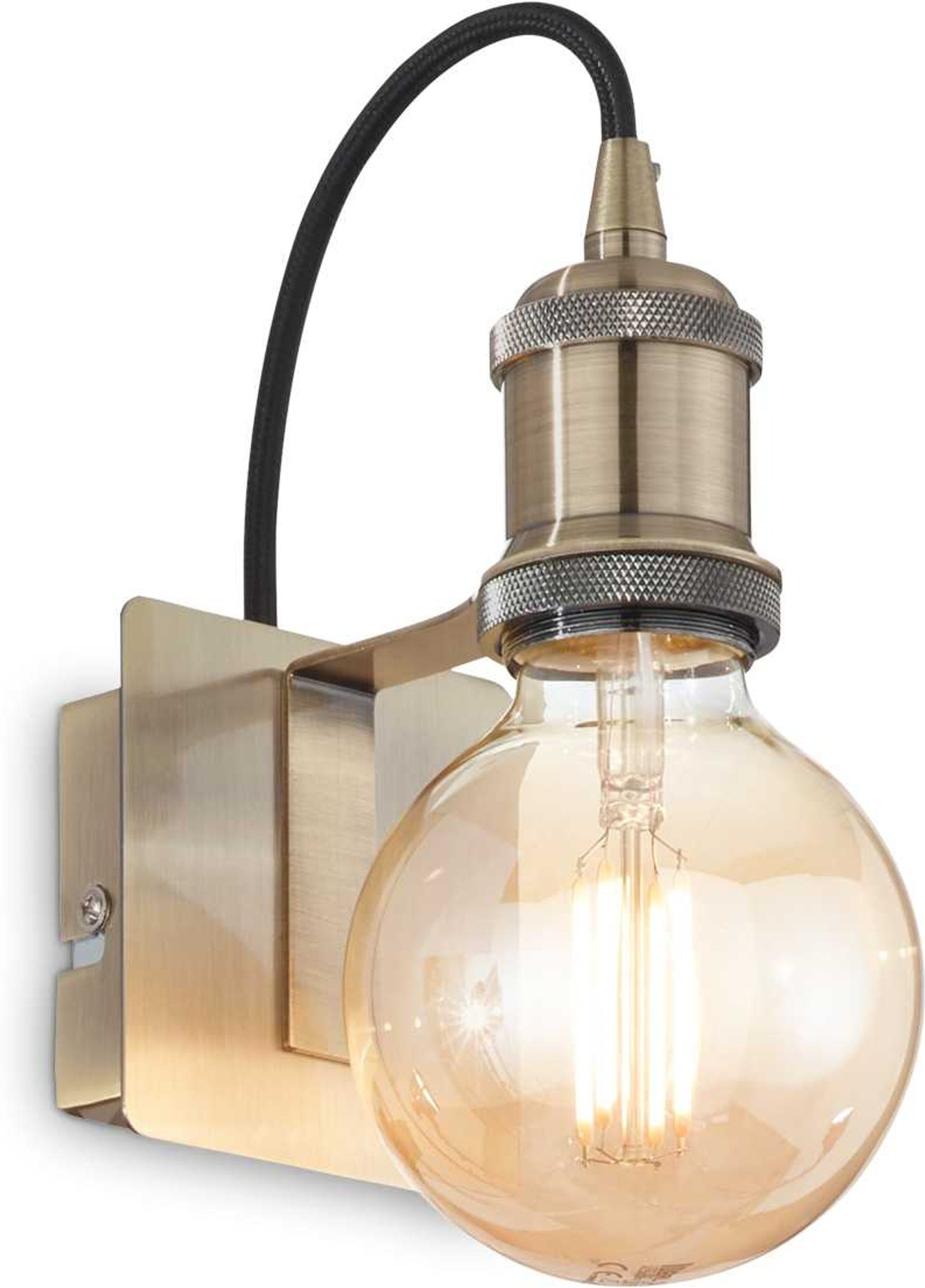 Væglampe Ideal Lux Frida Antik Messing Brændt Metal   Klassisk Indendørs Belysning E27 60w