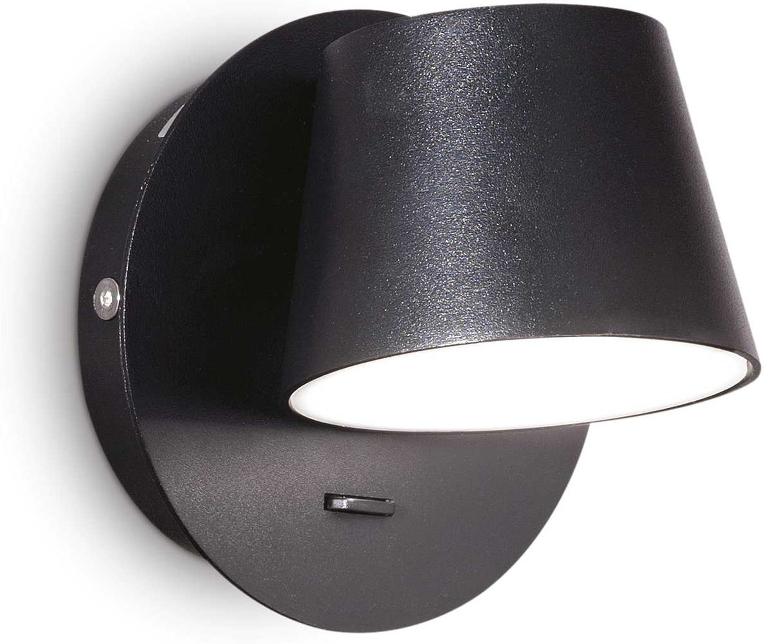 Væglampe Ideal Lux Gim Sort Med Roterende Akryldiffuser  Led 6w 530 Lm 3000k