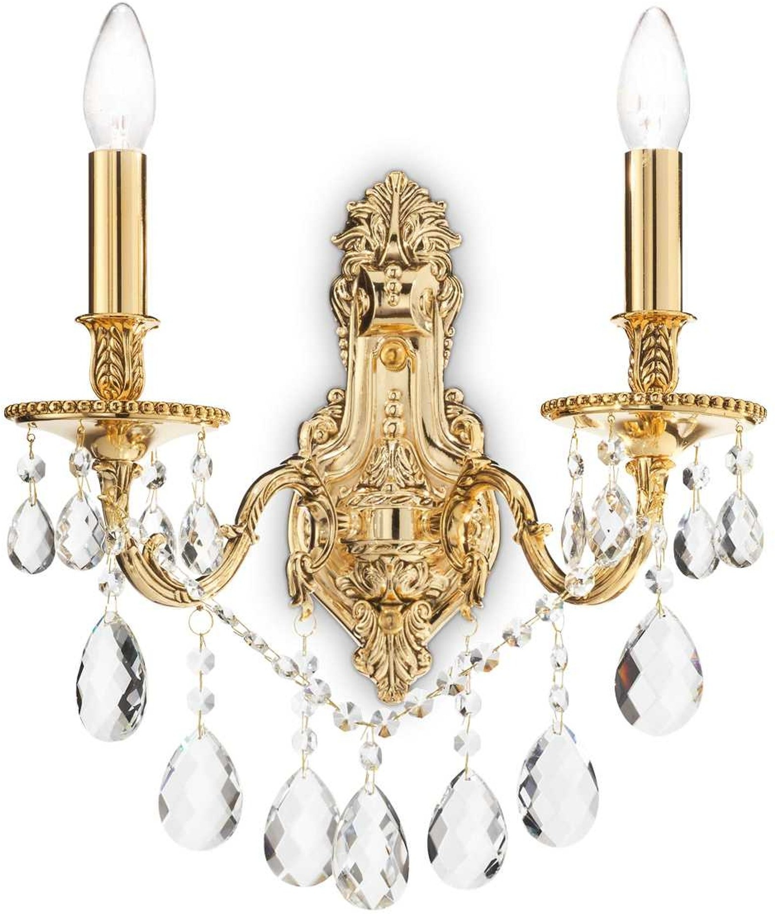 Væglampe Ideal Lux Gioconda   Guld Med Glasdetaljer