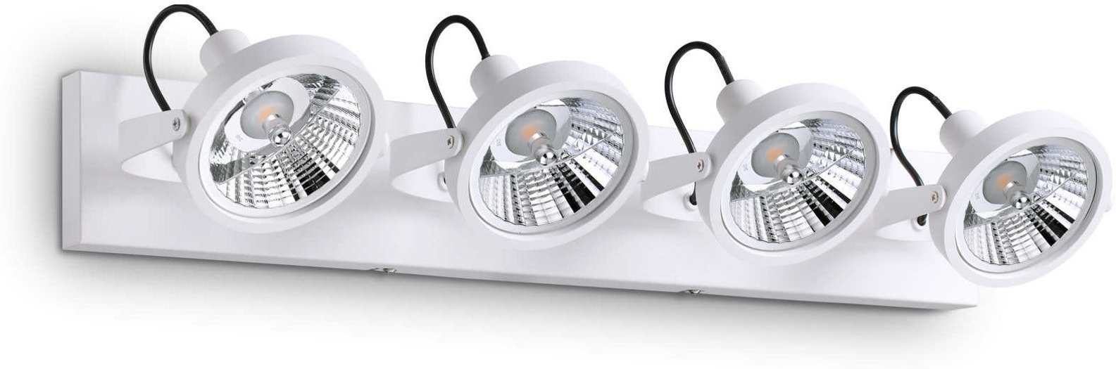 Væglampe Ideal Lux Glim Justerbar Metalarmatur Hvid Med   Gu10 Led-pærer 950 Lm 3000k