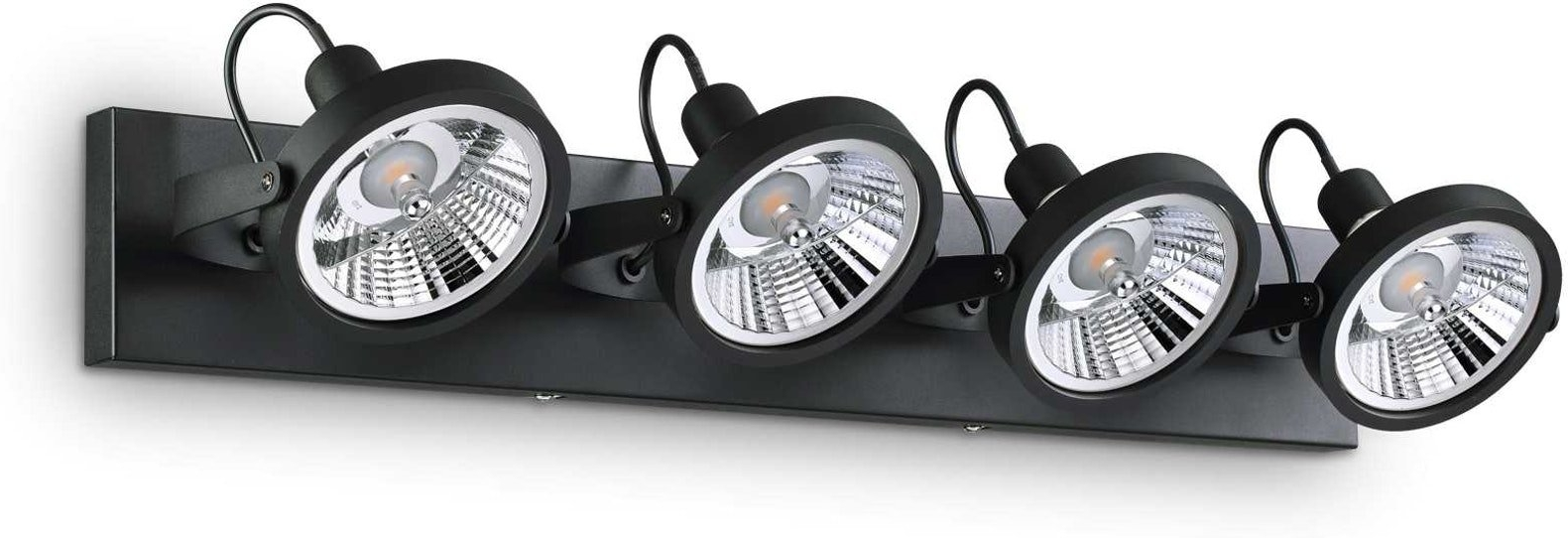 Væglampe Ideal Lux Glim Sort Metal   4xgu10 Væglys Inkl  13w Pærer 3000k D12xh19xl65 5cm