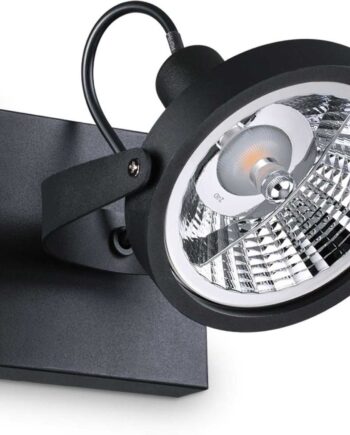 Væglampe Ideal Lux Glim ø12   H19 Cm Sort Metal Inkl  Gu10-pære 13w 3000k Ip20