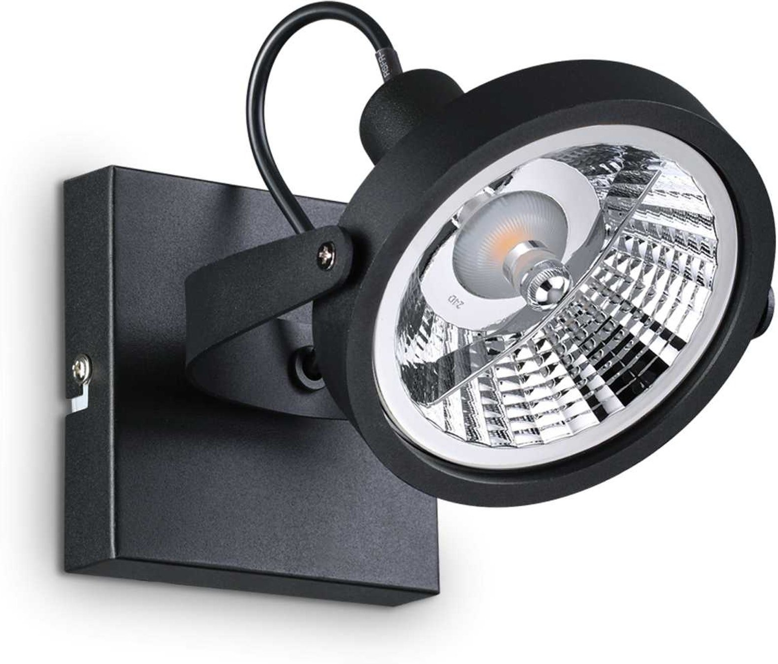 Væglampe Ideal Lux Glim ø12   H19 Cm Sort Metal Inkl  Gu10-pære 13w 3000k Ip20