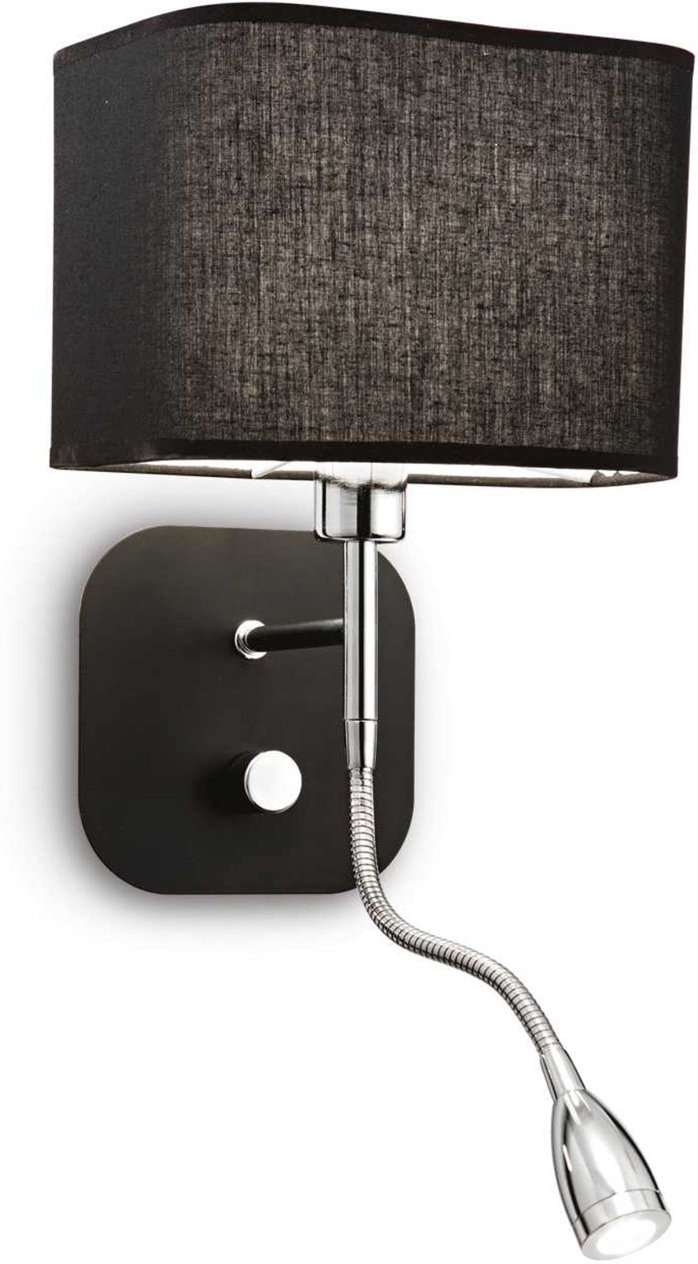 Væglampe Ideal Lux Holiday Sort Metal Og Stof Inkl  Led E14 55 Lm 3000