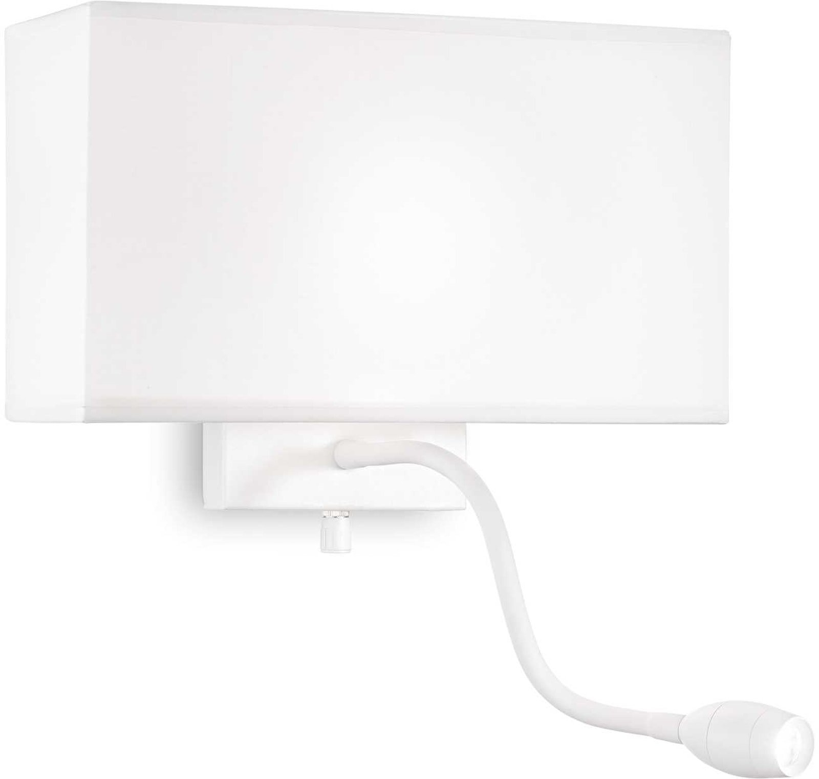 Væglampe Ideal Lux Hotel Hvid Metal Med Stofskærm Og Led 22 5ã 11ã 32 Cm