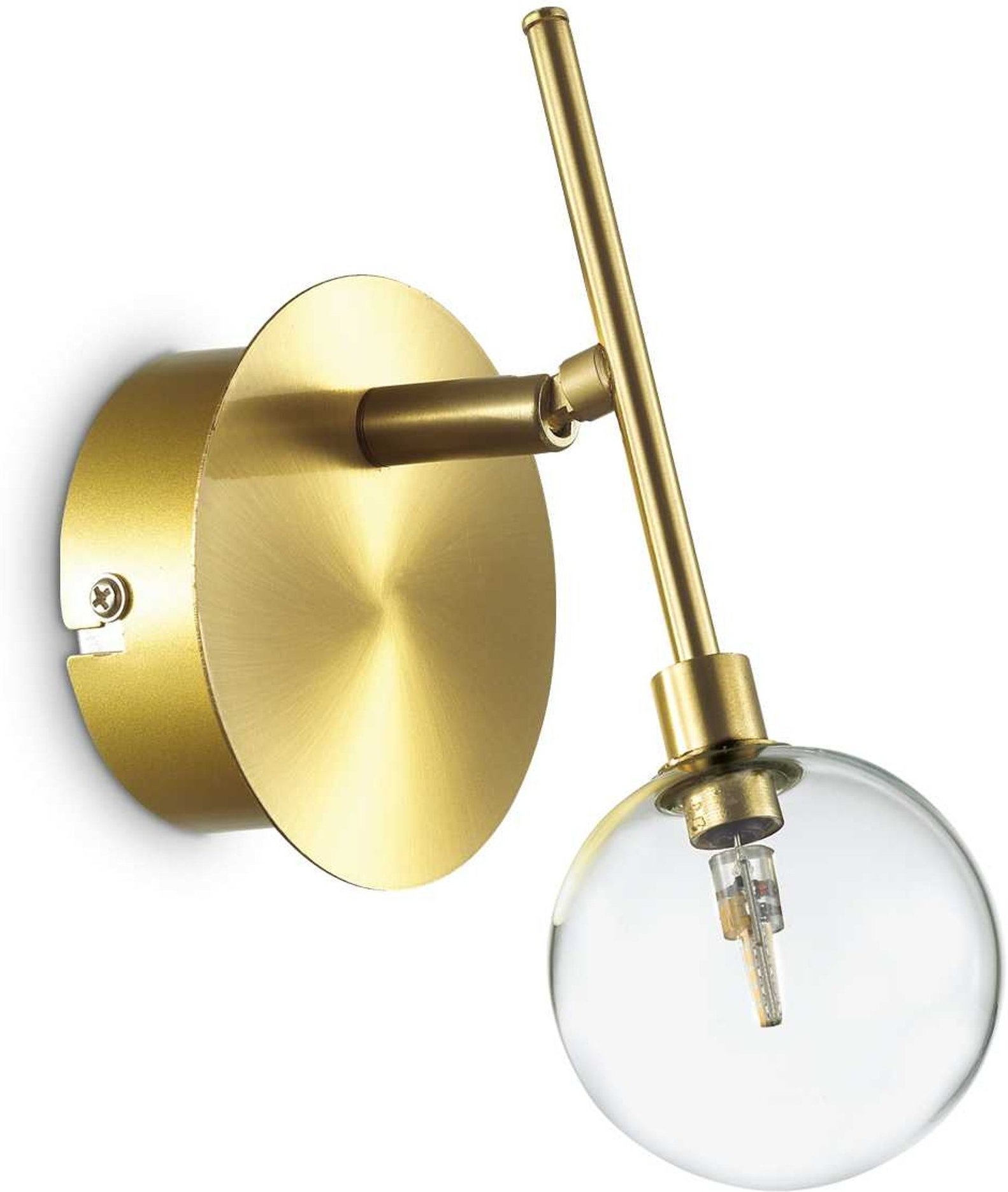 Væglampe Ideal Lux Maracas Messing   Justerbar Glasdiffusor  H20ã B10ã L12   Cm  Inkl  G4-pære