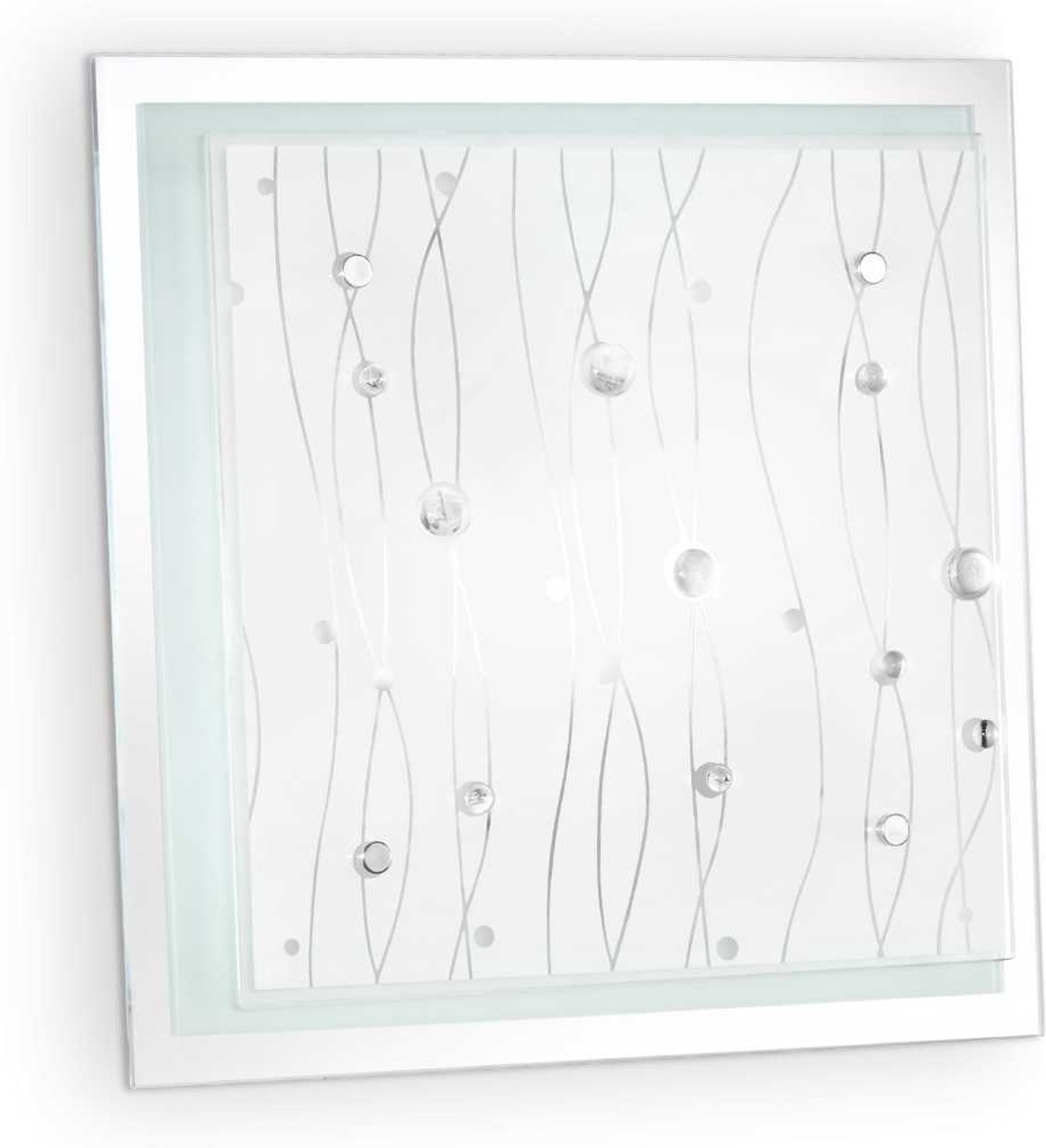 Væglampe Ideal Lux Ocean Glas Metal E27 Belysning Ip20 33 5x9x33   Cm