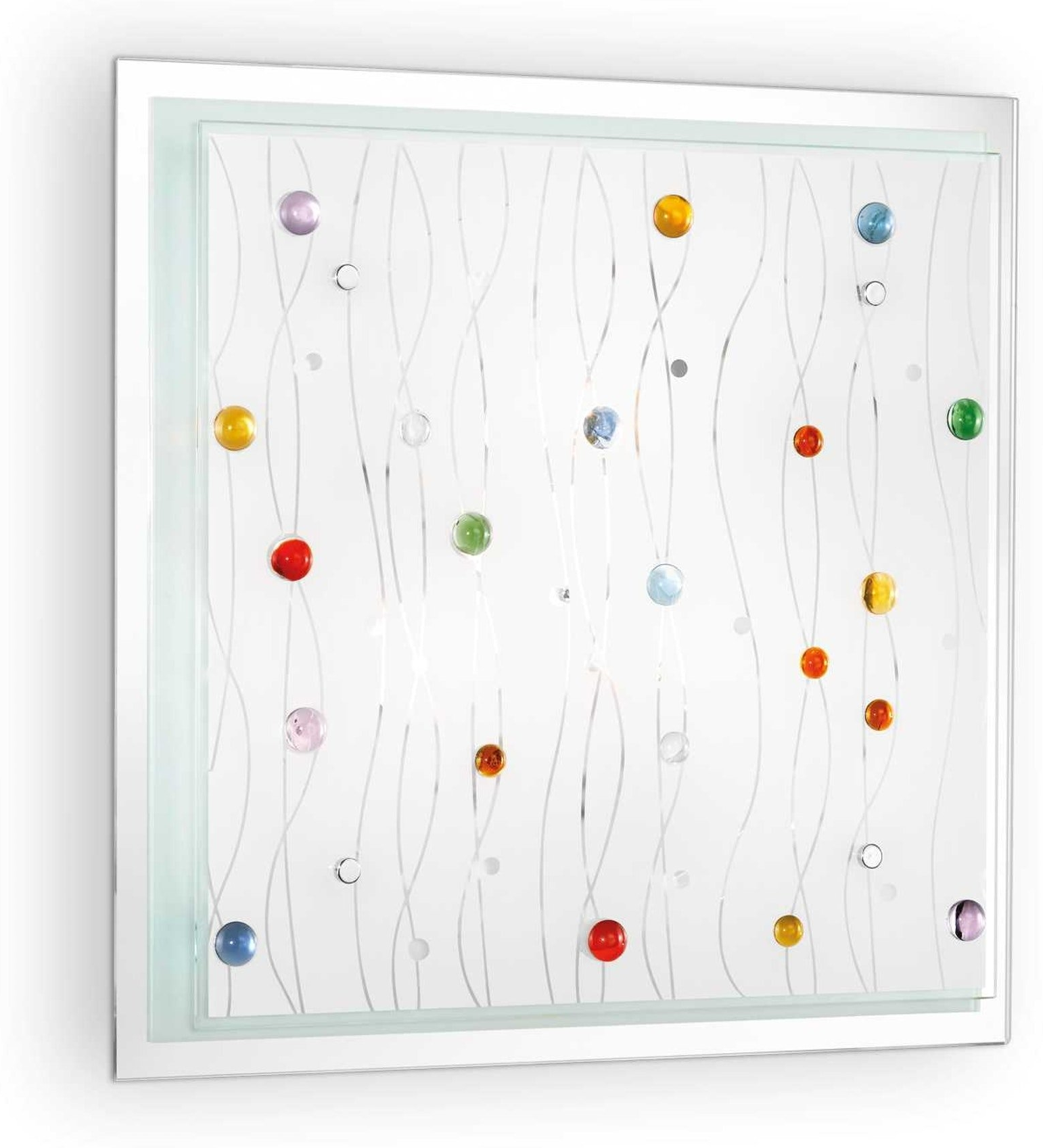 Væglampe Ideal Lux Ocean Metal Med Flerfarvet Glas H42x9x42 Cm 3ã E27 Ip20