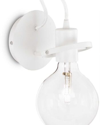 Væglampe Ideal Lux Radio Hvid Metal Stof ø24   B18 Cm Indendørs Belysning