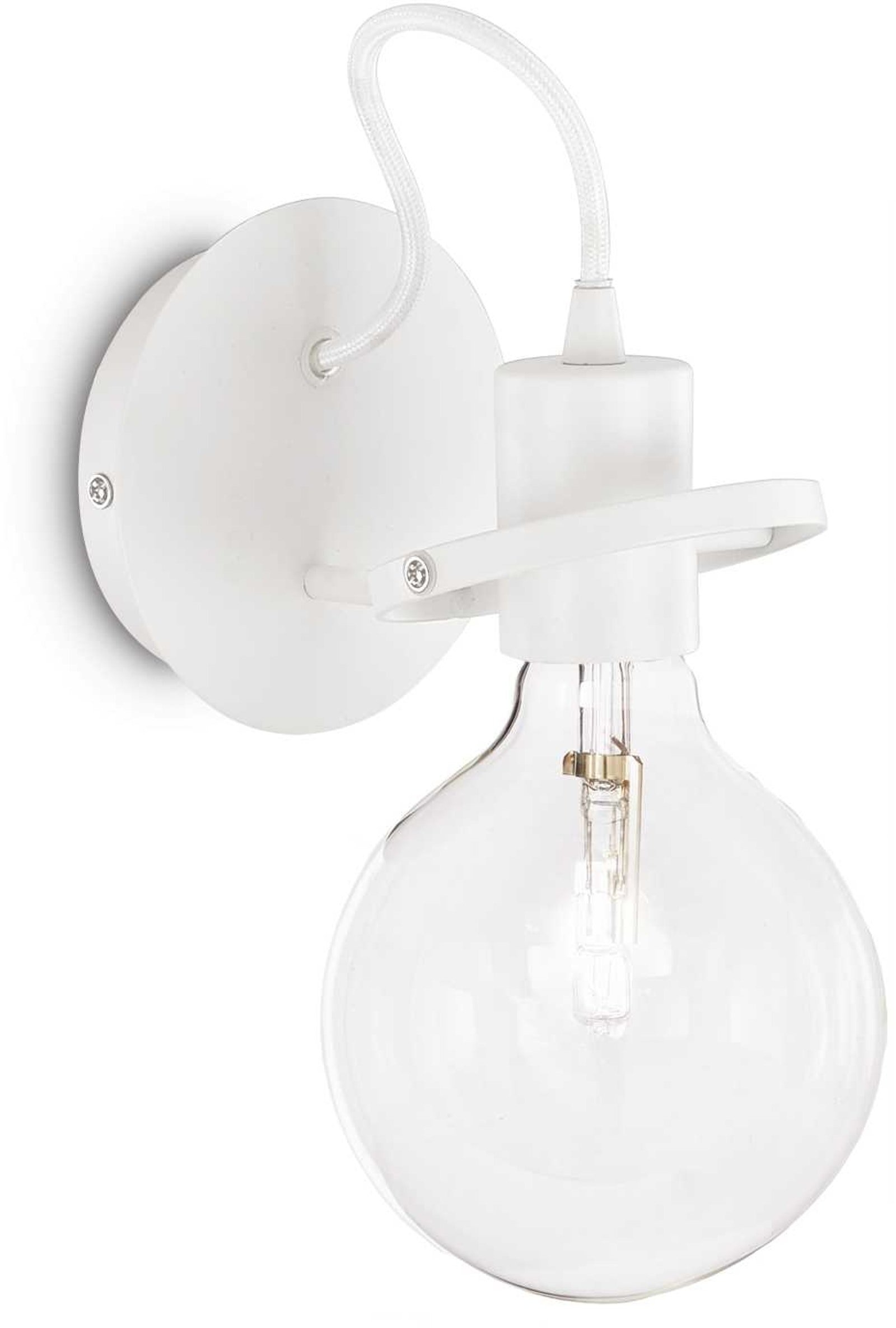 Væglampe Ideal Lux Radio Hvid Metal Stof ø24   B18 Cm Indendørs Belysning