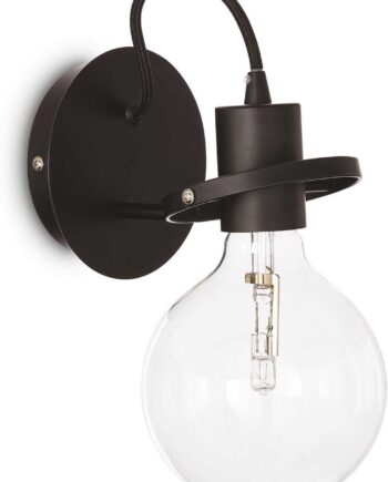 Væglampe Ideal Lux Radio Sort ø24x18 Cm Metal   Stof Inkl  E27 Led-pære