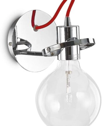 Væglampe Ideal Lux Radio ø24 Cm Krom Metalramme Justerbar Diffuser Stofkabel