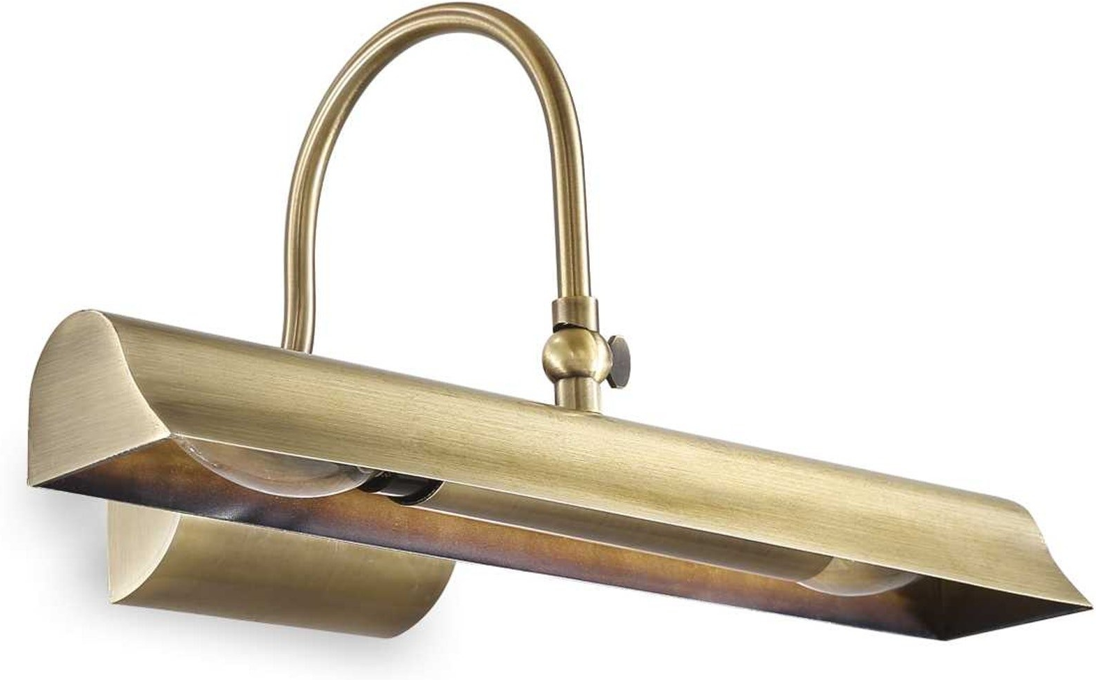 Væglampe Ideal Lux Retro   Brændt Messing Med Justerbar Diffuser 2xe14 Ip20 H18ã B18ã L35 Cm