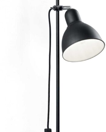Væglampe Ideal Lux Shower Indendørs Sortlakeret Metal Med Justerbar Diffuser H89xb16xl35 Cm E27