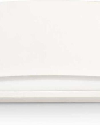Væglampe Ideal Lux Soda Hvid Gips Med Frostet Glasdiffusor Og Emaljeret Stel E14 2x40w L51   B12     H9 Cm