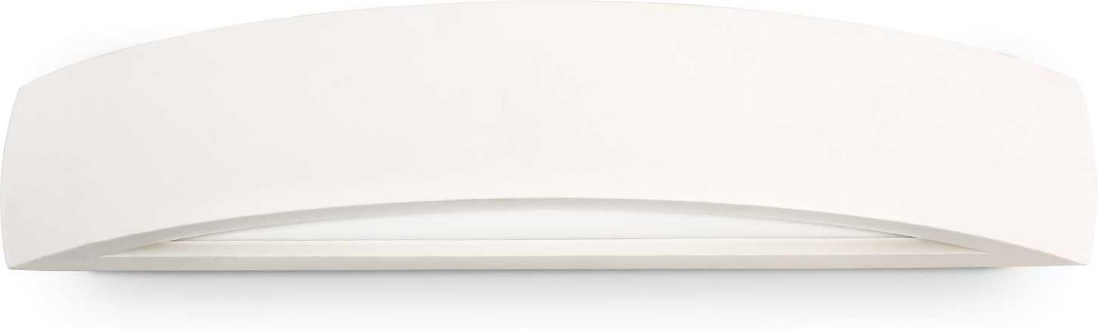 Væglampe Ideal Lux Soda Hvid Gips Med Frostet Glasdiffusor Og Emaljeret Stel E14 2x40w L51   B12     H9 Cm