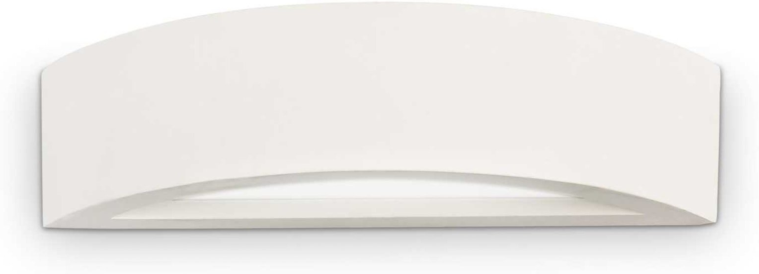 Væglampe Ideal Lux Soda Lampette Hvid Gips Med Frostet Glas Bunddiffusor E14 40w