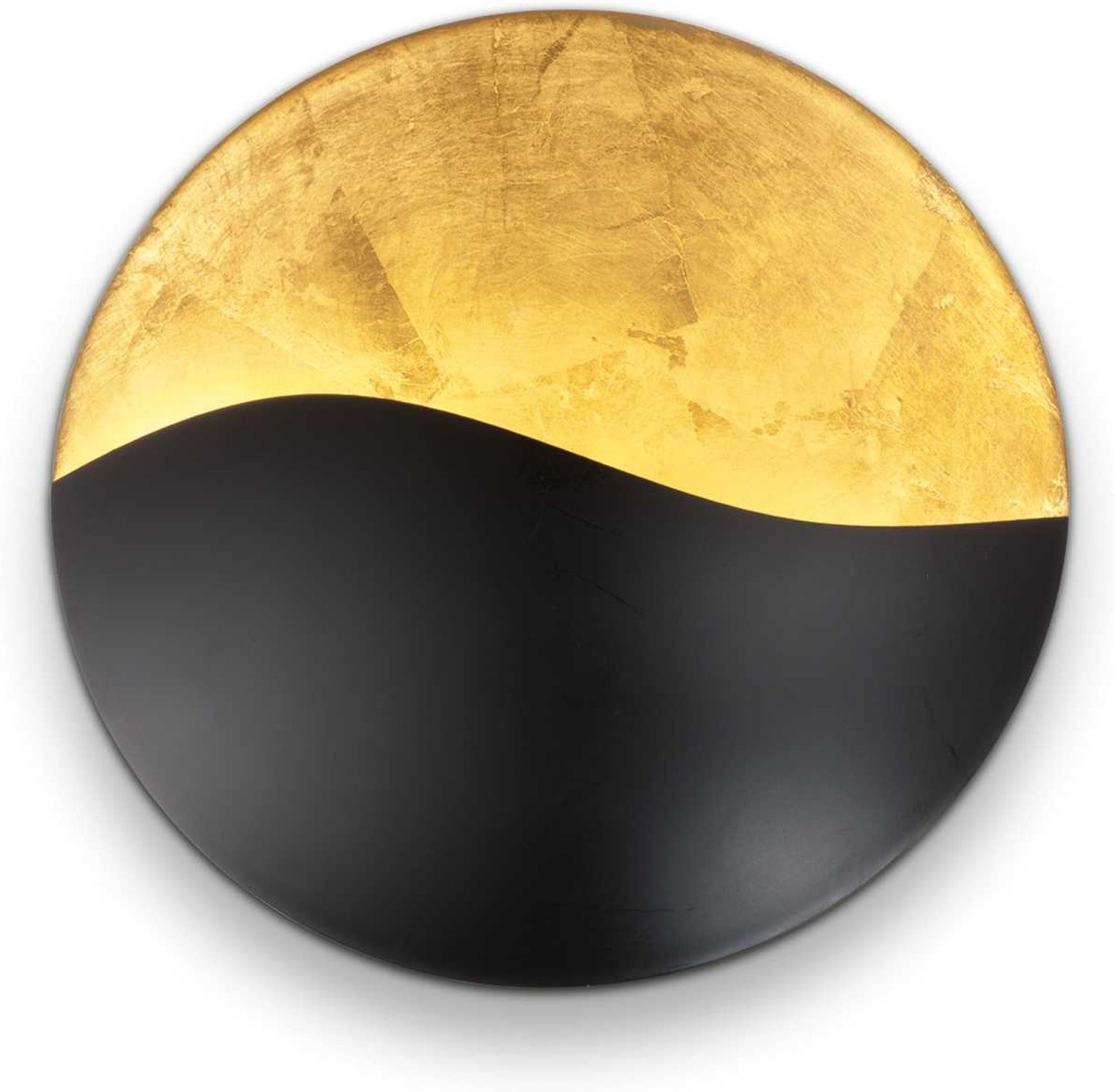 Væglampe Ideal Lux Sunrise ø35 Cm Mat Sort Metal Med Satin Mørk Guld Finish Indendørs Belysning