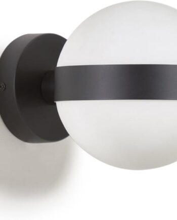 Væglampe Kave Home Anasol   Sort Metal   Glas  Justerbar Svingarm  Moderne Design  Energiklasse
