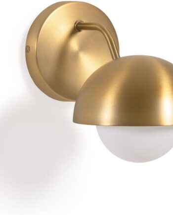 Væglampe Kave Home Lonela   Messing Guld Med Frostet Glaskuppel  Vintage-moderne Indendørs Belysning