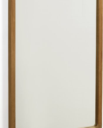Vægspejl Kave Home Shamel Teakramme 70x45 Cm   Klassisk Moderne  Fugtbestandigt Badeværelsesspejl