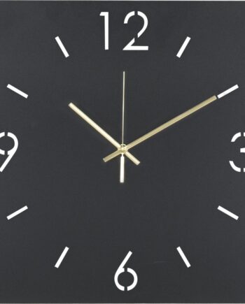 Vægur Vægklokke Spinder Design Time Kvadratisk 40ã 40ã   Cm Sort Pulverlakeret Stål Med Gyldne Visere