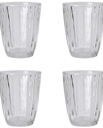 Vandglas Nicolas Vahé Groove ø8   10 Cm   Håndlavet Riflet Klart Glas