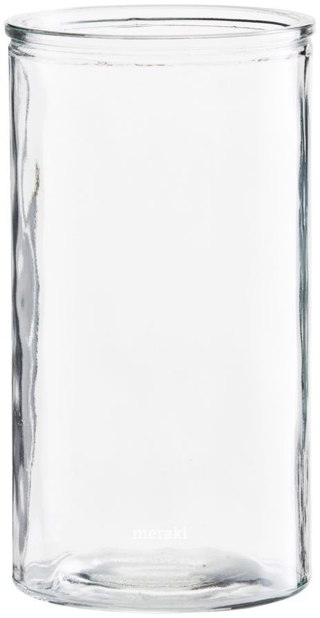 Vase Meraki Cylinder   Klart Glas ø13   H24   Dekorationsvase Og Opbevaringsløsning
