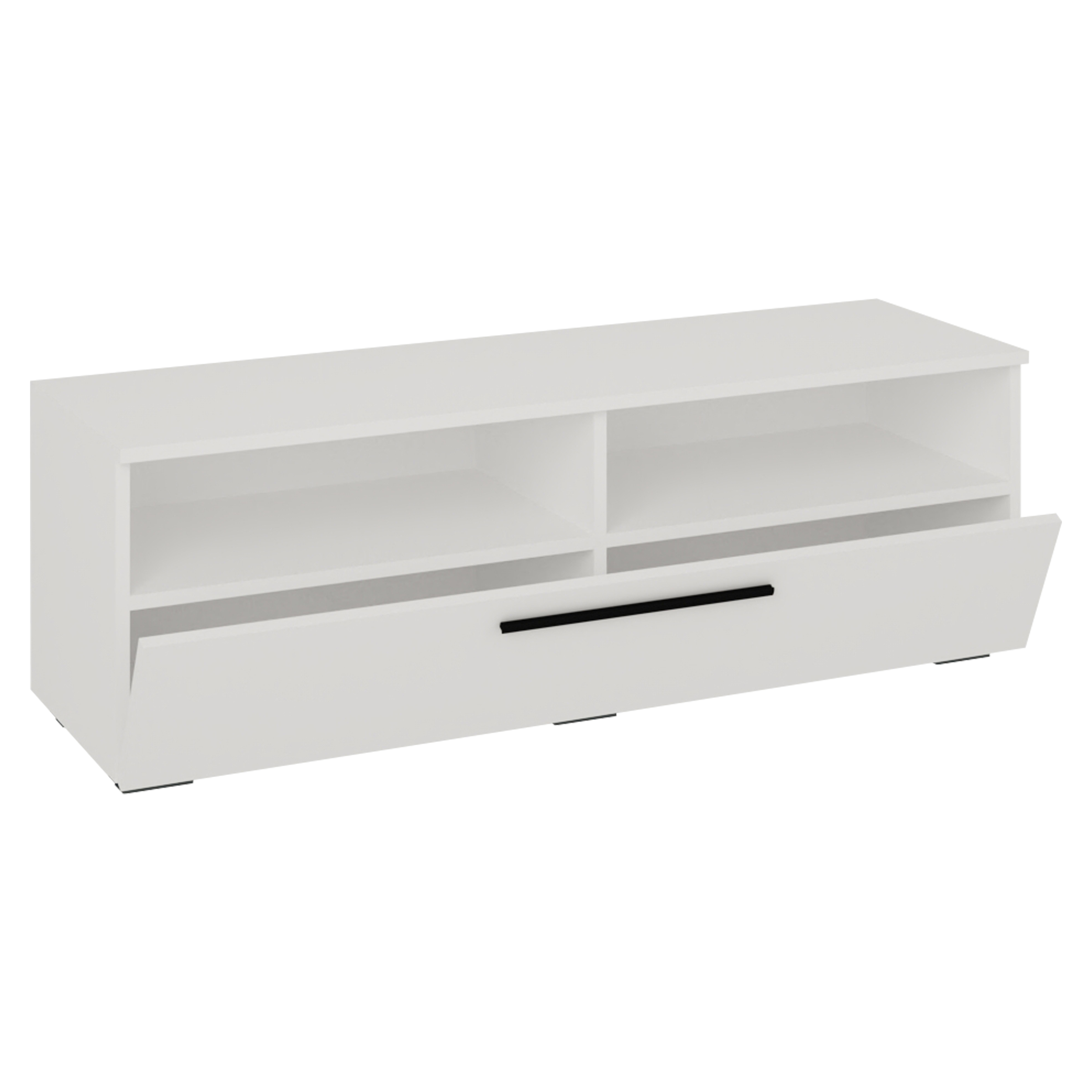 Vcm Nordic Arila Tv-bord Låge Og Rum Hvid Træ 115x40
