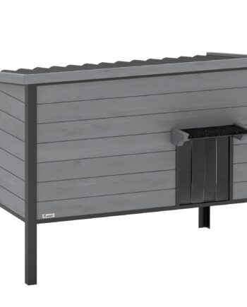 Vejrbestandigt Kattehus Med Hængslet Tag  Aftageligt Gulv  Indgang Til  -  Katte Op Til 12 Kg  85x55x70 Cm  Lysegrå