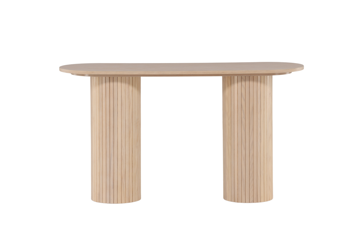 Venture Design Bianca Konsolbord  Oval Hvidkalket Finér  130x40