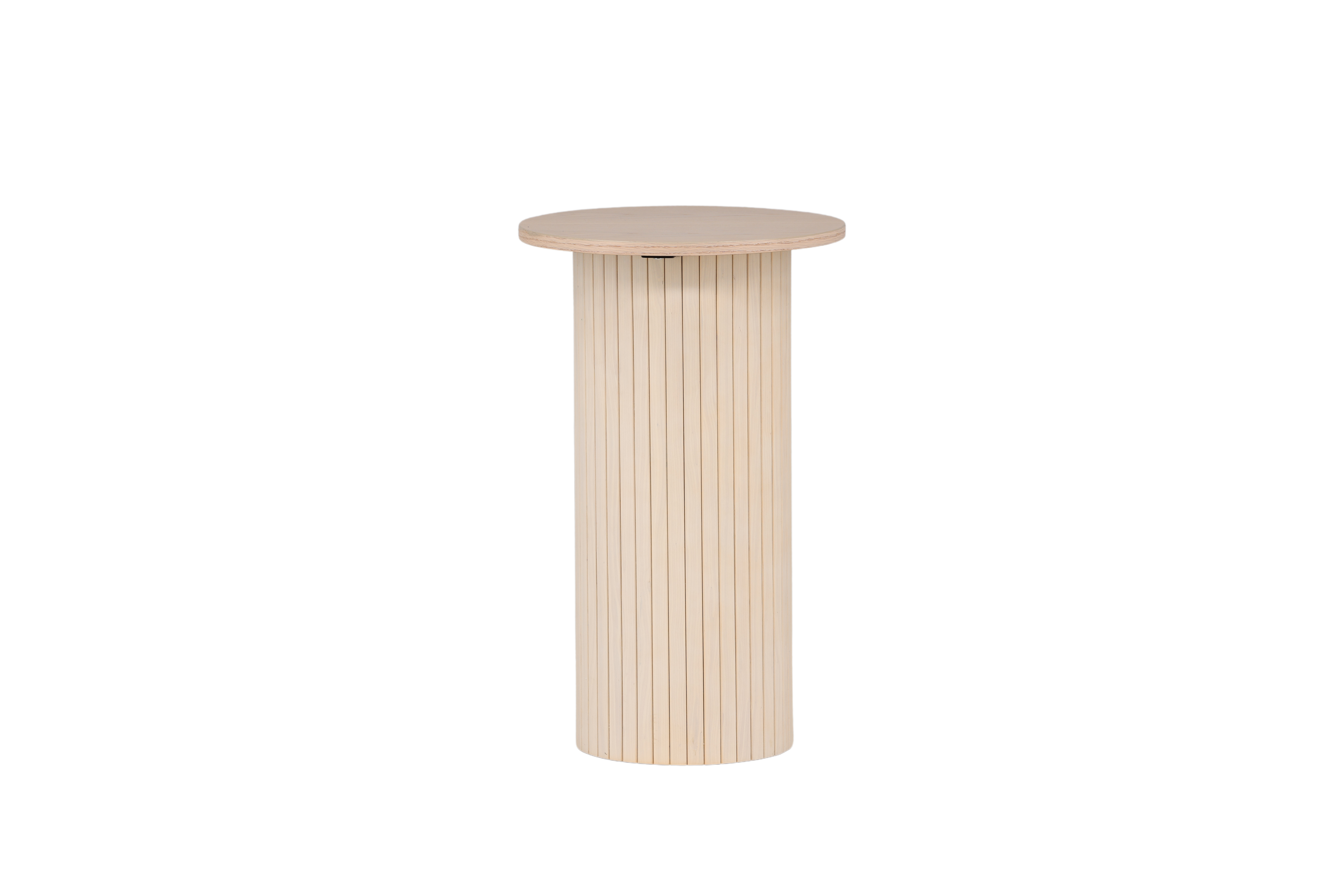 Venture Design Bianca Sidebord  Rund Hvidkalket Finér  ø40