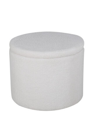 Venture Design Dunken Puf     Opbevaring  Cylinder Hvid Bamsestof Polyester  ø51